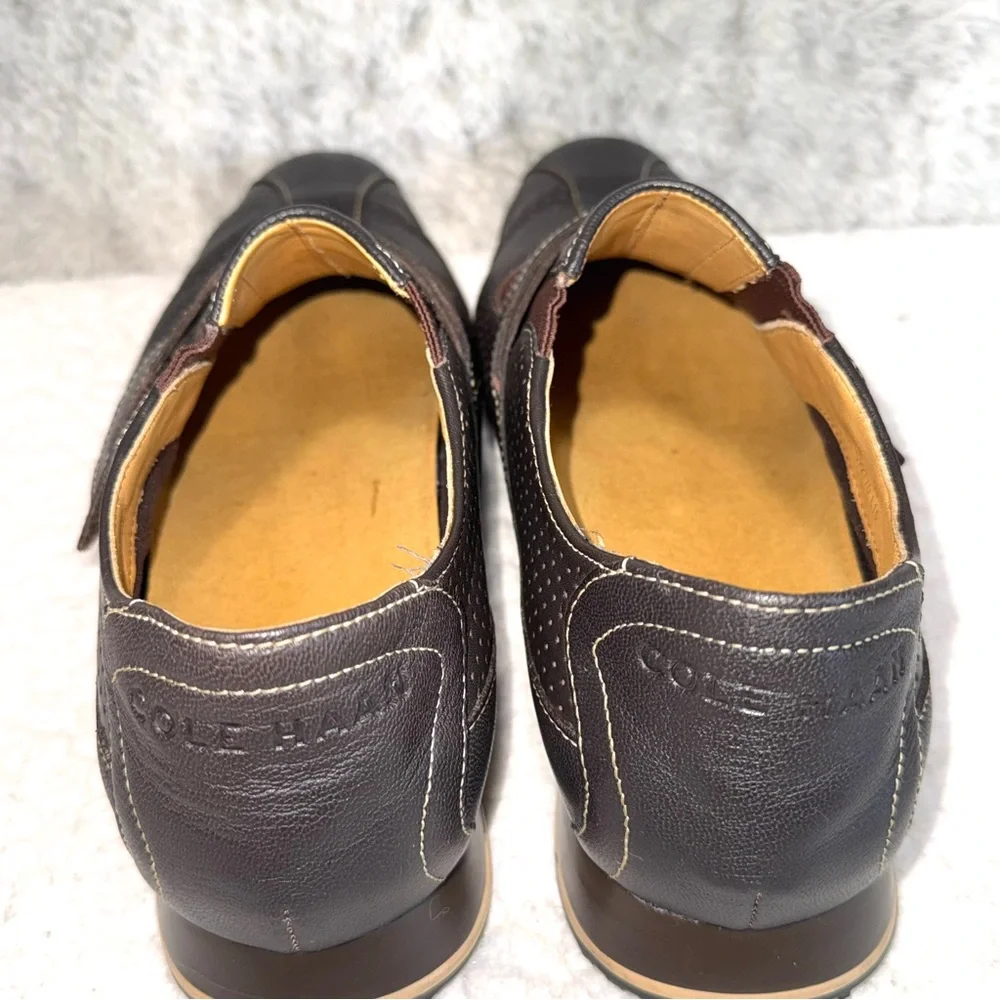 Cole Haan Estadio Strap Slip-On Sneakers Dark Brown Leather Men’s Sz 9M